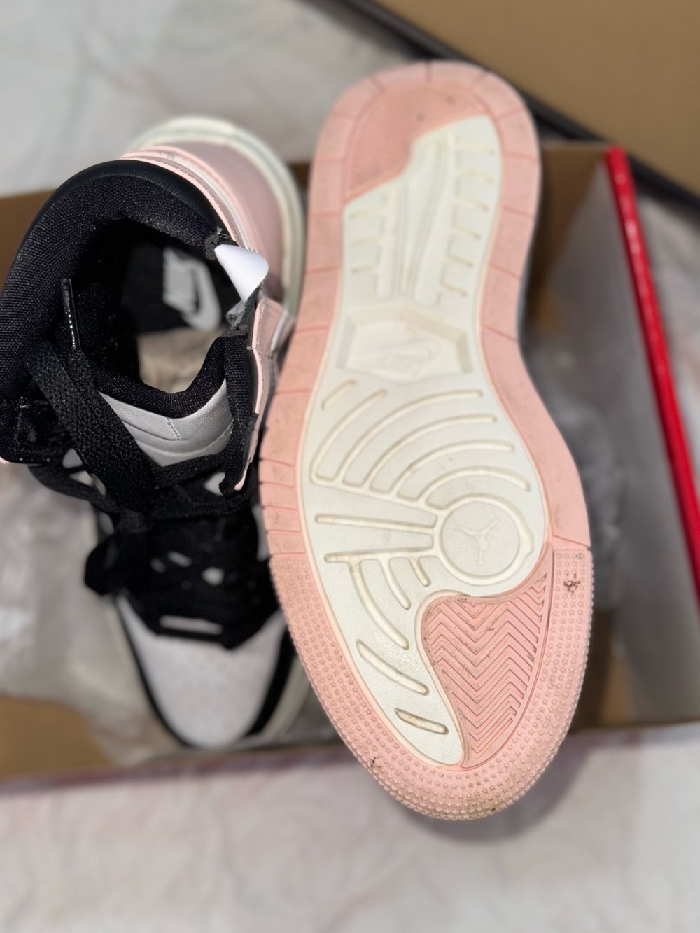 Nike Women's High-Top Sneakers in Black, White & Pink - Picture 6 of 10